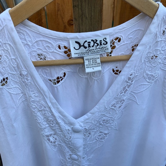 Hibus Clothing Button Down Tank W/ Lace Aesthetic. - Picture 4 of 5